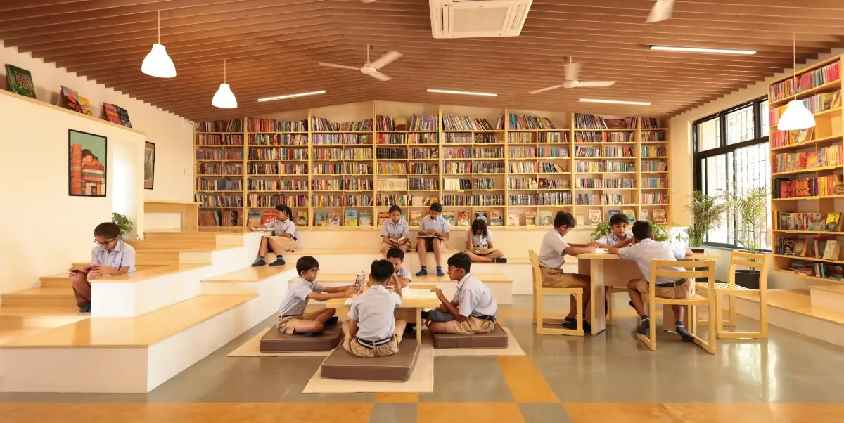 Nalanda school Vadodara library reading room