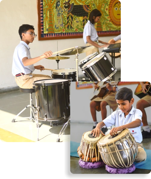 Nalanda school student canvas painting