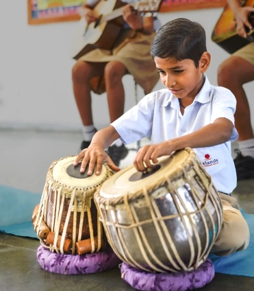 Nalanda school students tabla performance