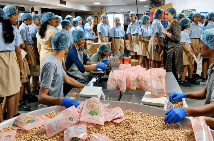 Nalanda school students cooking activity
